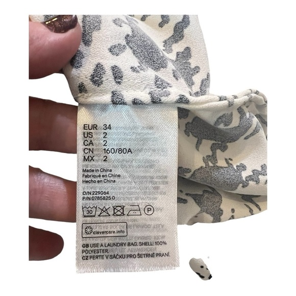 Richard Allen x H&M Boat Neck Black White Houndstooth Long Sleeve Shift Dress -2 - Picture 8 of 15